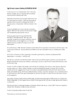 A preview of a PDF biography for Oakley, Ernest James